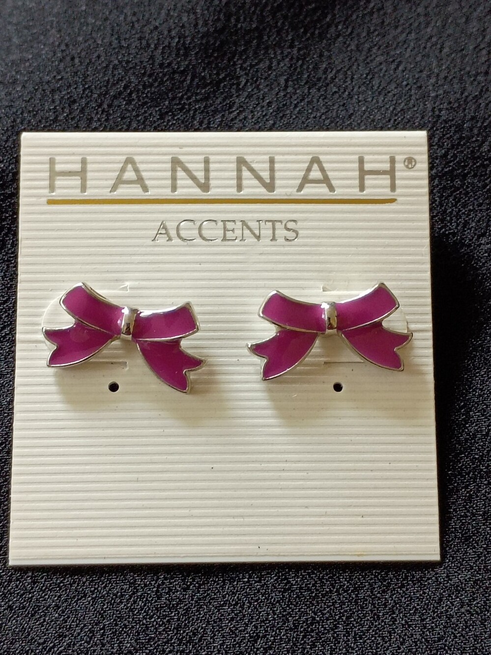 Fashion Jewelry Pink Silver Bow Stud Earrings